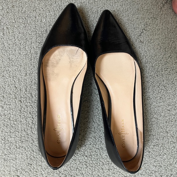 COLE HAAN Pointy Patent Leather Ballet Flat Shoe Ballerina Classic Minimalist xo - Picture 7 of 7